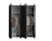 Drehtürenschrank >Kevo< 4 Türen, 2 Böden, Graphit / Spiegel, Dekor - 180x225x52cm (BxHxT)