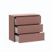 Schubkastenkommode >ALICE SPRINGS< 3 Schübe, push to open, terrakottafarbig - 94,8x83,1x41,5 (BxHxT)