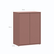 Kommode >ALICE SPRINGS< 2 Türen, push to open, terrakottafarbig - 74,5x99,1x41,5cm (BxHxT)