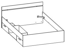 Stauraumbett >Lorenzo< - 144,5x74,2x204,3cm (BxHxT)