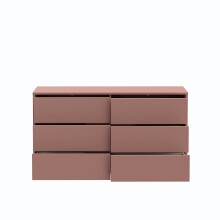 Sideboard >ALICE SPRINGS< 6 Schübe, push to open, terrakottafarbig - 154,5x83,1x41,5cm (BxHxT)