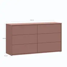 Sideboard >ALICE SPRINGS< 6 Schübe, push to open, terrakottafarbig - 154,5x83,1x41,5cm (BxHxT)