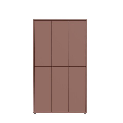 Schuhschrank >ALICE SPRINGS< 6 Türen, push to open, terrakottafarbig - 109,2x191,9x34,9cm (BxHxT)