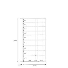 Schuhschrank >ALICE SPRINGS< 6 Türen, push to open, terrakottafarbig - 109,2x191,9x34,9cm (BxHxT)