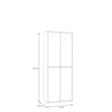 Schuhschrank >ALICE SPRINGS< 4 Türen, push to open, sandfarbig - 74,5x191,9x34,9cm (BxHxT)