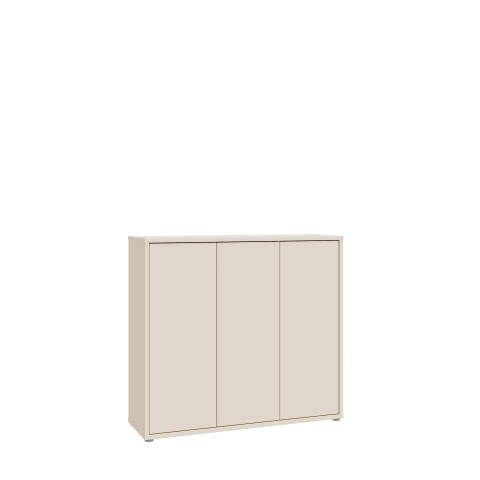 Schuhkommode >ALICE SPRINGS< 3 Türen, push to open, sandfarbig - 109,2x99,1x34,9cm (BxHxT)