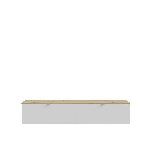 Lowboard >LIBERTAD< Hängeboard, Weiss / Artisan Eiche Dekor - 178,8x37,5x34,8cm (BxHxT)
