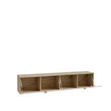 Lowboard >LIBERTAD< Hängeboard, Weiss / Artisan Eiche Dekor - 178,8x37,5x34,8cm (BxHxT)