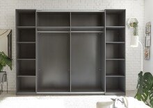Schlafzimmer-Set >Daria< (2-teilig) Kleiderschrank, Bett, Viking Oak Dekor / Graphit