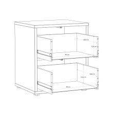 Nachtkommode >ALICE SPRINGS< 2 Schübe, push to open, terrakottafarbig - 49,8x57,5x41,5cm (BxHxT)