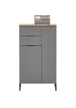 Badkommode >Denver<2 Türen/Schübe, grau matt / evoke eiche - 60x106x32 (BxHxT)
