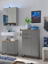 Badezimmer-Set >Denver< (3-tlg.) in grau matt /...