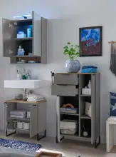 Badezimmer-Set >Denver< (3-tlg.) in grau matt /...