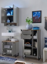 Badezimmer-Set >Denver< (3-tlg.) in grau matt /...