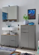 Badezimmer-Set >Denver< (3-tlg.) in grau matt /...
