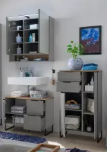 Badezimmer-Set >Denver< (3-tlg.) in grau matt /...