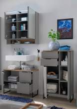 Badezimmer-Set >Denver< (3-tlg.) in grau matt /...
