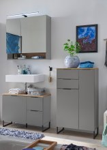 Badezimmer-Set >Denver< (3-tlg.) in grau matt /...