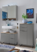 Badezimmer-Set >Denver< (3-tlg.) in grau matt / Evoke Eiche Dekor - 160x195x35 (BxHxT)