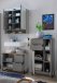 Badezimmer-Set >Denver< (3-tlg.) in grau matt / Evoke Eiche Dekor - 160x195x35 (BxHxT)
