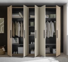 Schlafzimmer-Set >Danao< (2-teilig) Doppelbett + Kleiderschrank, Mauvella Oak Dekor / Kashmir