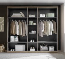 Schlafzimmer-Set >Danao< (2-teilig) Doppelbett + Kleiderschrank, Mauvella Oak Dekor / Kashmir