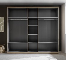 Schlafzimmer-Set >Danao< (2-teilig) Doppelbett + Kleiderschrank, Mauvella Oak Dekor / Kashmir