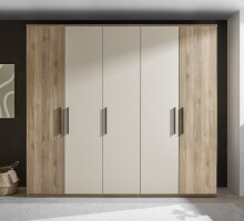 Schlafzimmer-Set >Danao< (2-teilig) Doppelbett + Kleiderschrank, Mauvella Oak Dekor / Kashmir