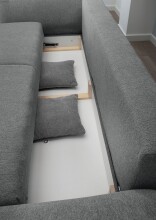 Schlafsofa >Phedra< in 9751 Corto grau, Mikrofaser / Stoff - 242x90x131 (BxHxT)