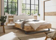 Schlafzimmer-Set >Daria< (4-teilig) Schrank, Passepartout, Bett, Kommode,  Viking Oak / weiss