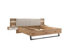 Schlafzimmer-Set >Daria< (3-teilig) Kleiderschrank, Doppelbett, Kommode,  Viking Oak / weiss