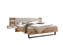 Schlafzimmer-Set >Daria< (3-teilig) Kleiderschrank, Doppelbett, Kommode,  Viking Oak / weiss