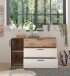 Schlafzimmer-Set >Daria< (3-teilig) Kleiderschrank, Doppelbett, Kommode,  Viking Oak / weiss