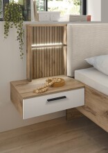 Schlafzimmer-Set >Daria< (3-teilig) Kleiderschrank, Passepartout, Bett, Viking Oak / weiss
