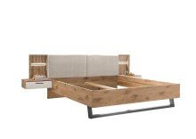Schlafzimmer-Set >Daria< (3-teilig) Kleiderschrank, Passepartout, Bett, Viking Oak / weiss