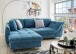 Polsterecke >Allin< Schlaffunktion, 6 Kissen, Bezug denim / silber - 250x66x190 (BxHxT)
