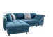 Polsterecke >Allin< Schlaffunktion, 6 Kissen, Bezug denim / silber - 250x66x190 (BxHxT)