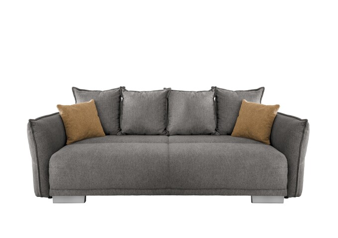 Schlafsofa >Phedra< in 9754 Corto grau-braun, Mikrofaser - 242x91x131cm (BxHxT)