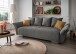 Schlafsofa >Phedra< in 9754 Corto grau-braun, Mikrofaser - 242x91x131cm (BxHxT)