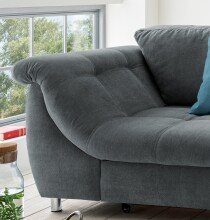 Polsterecke >Allin< Schlaffunktion, 6 Kissen, Bezug anthrazit/denim - 250x66x190 (BxHxT)