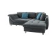 Polsterecke >Allin< Schlaffunktion, 6 Kissen, Bezug anthrazit/denim - 250x66x190 (BxHxT)