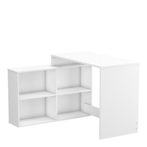 Eckschreibtisch >Dewirovo< in Weiß - 111.9x76.7x100.7cm (BxHxT)