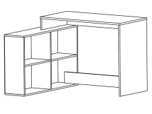 Eckschreibtisch >Dewirovo< in Weiß - 111.9x76.7x100.7cm (BxHxT)
