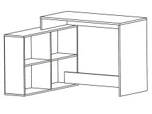 Eckschreibtisch >Dewirovo< in Weiß - 111.9x76.7x100.7cm (BxHxT)