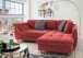 Polsterecke >Allin< Schlaffunktion, 6 Kissen, Bezug rot / anthrazit - 250x66x190 (BxHxT)