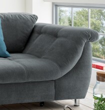 Polsterecke >Allin< Schlaffunktion, 6 Kissen, Bezug anthrazit/denim - 250x66x190 (BxHxT)