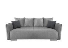 Schlafsofa >Phedra< in 9752 Corto silber, Mikrofaser/Stoff - 242x90x131 (BxHxT)