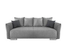 Schlafsofa >Phedra< in 9752 Corto silber, Mikrofaser/Stoff - 242x90x131 (BxHxT)