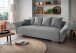 Schlafsofa >Phedra< in 9752 Corto silber, Mikrofaser/Stoff - 242x90x131 (BxHxT)