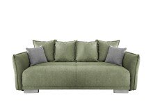Schlafsofa >Phedra< in 9757 Corto grün, Mikrofaser/Stoff - 242x90x131cm (BxHxT)